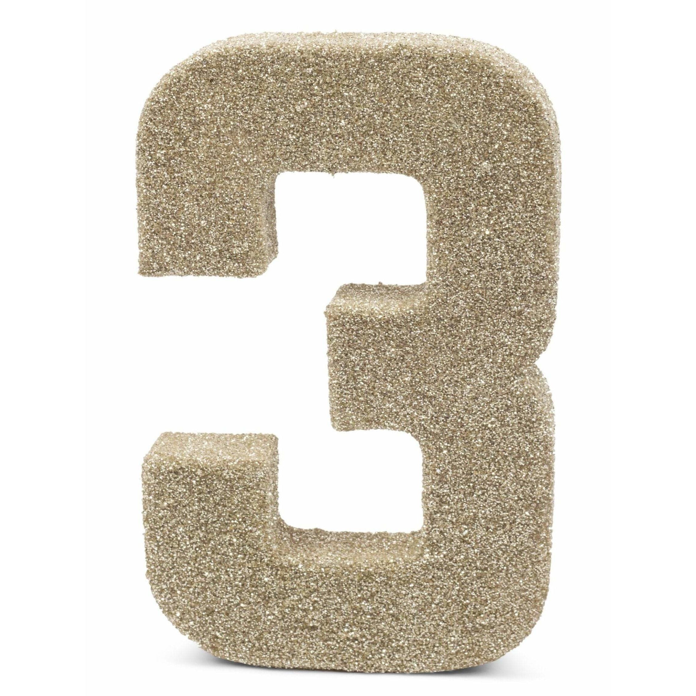 8 white gold glitter number 3 jamboree large glitter numbersjamboree