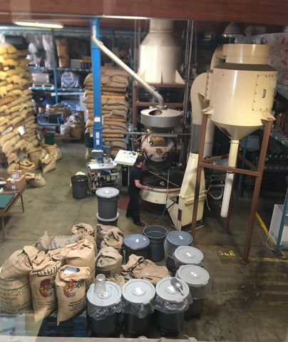 John Weaver roasting coffee in San Rafael, California