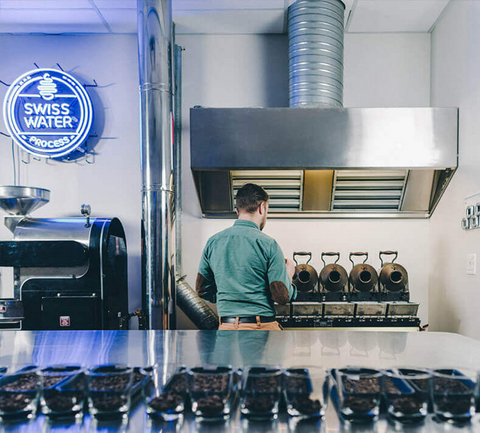 Swiss Water Coffee Roaster at the Sample Roaster