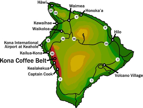 Kona Coffee Belt Map