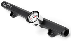 Black ACUITY Honda K-Series Fuel Rail with Fuel Pressure Gauge