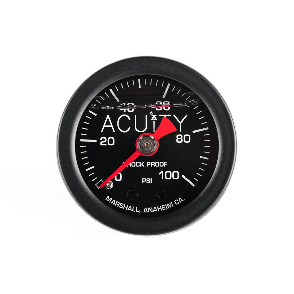 100 PSI Fuel Pressure Gauge in Satin Black Finish - ACUITY Instruments product image