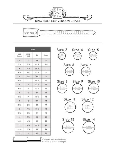 Dea Dia Ring Size Chart