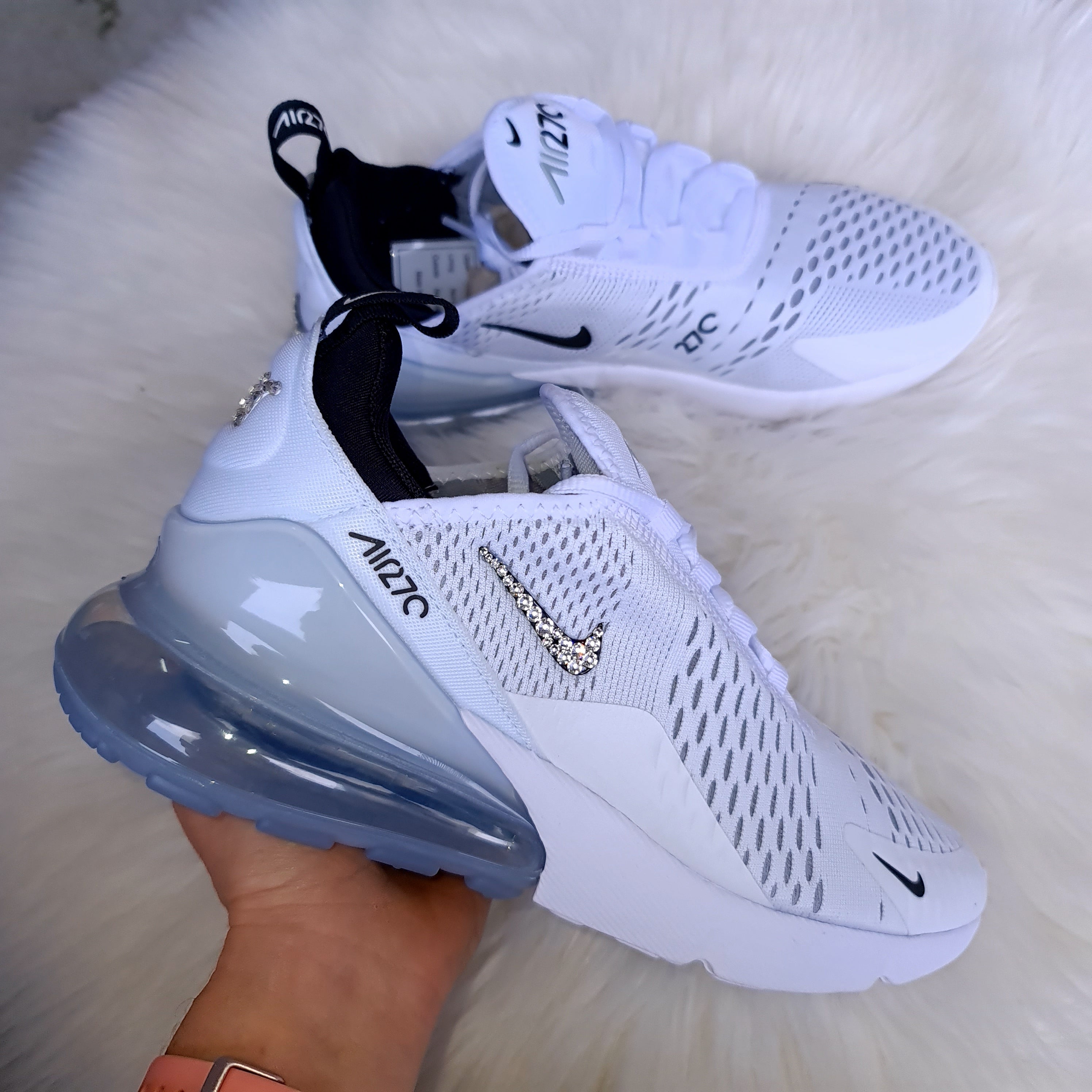 Air Max 270 Women (White/Black) - Swoosh/AIR Only – Diamond Kicks