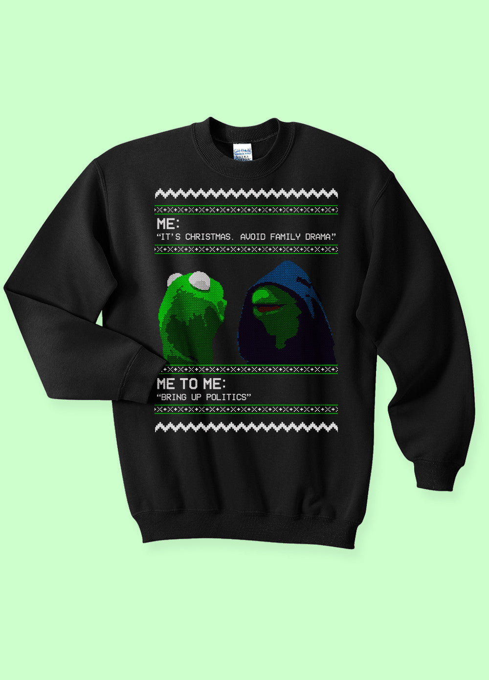 Evil Kermit Meme Ugly Christmas Sweater KippCreations