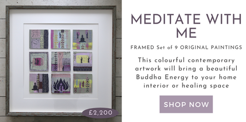 Meditate With Me Framed Set of 9 Original Paintings