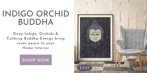 Indigo Orchid Buddha Fine Art Edition Print Meditation Chakra Gift