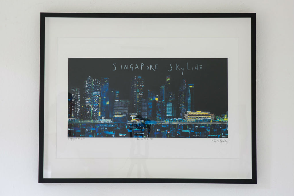 Singapore Skyline Art Print by Clare Haxby