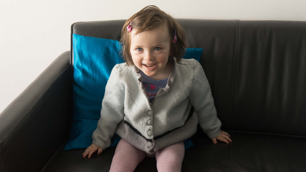 2-year-old in a shrunken wool sweater