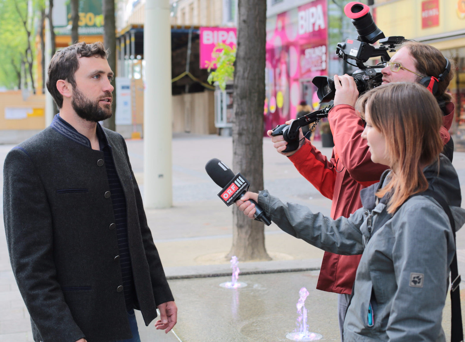 Robert being interviewed