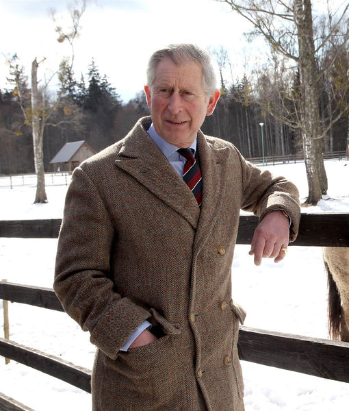 HRH Prince of Wales wearing a wool coat