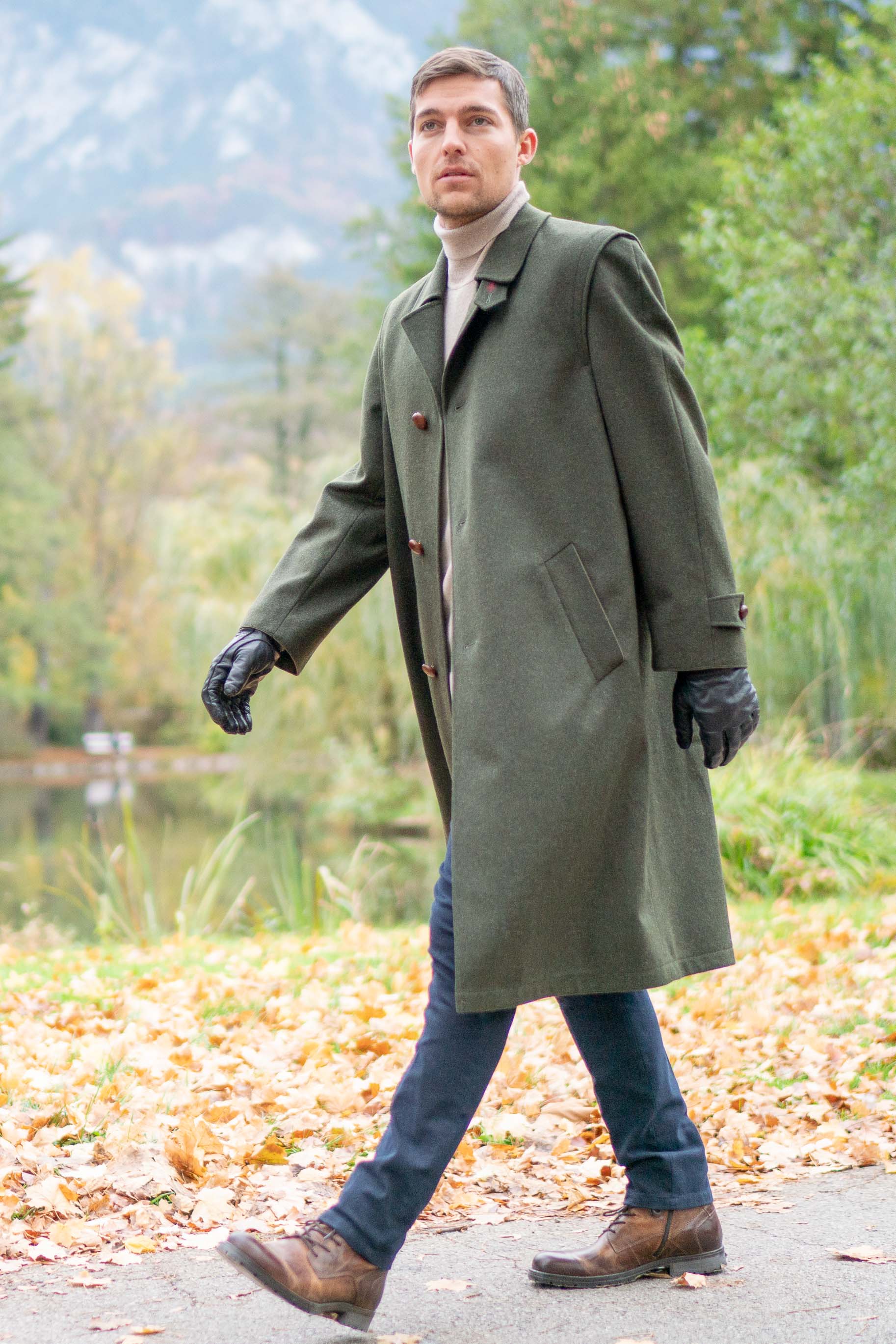 Handmade Dark Fashion Leather Trench Coat Mens Full Length -  Israel