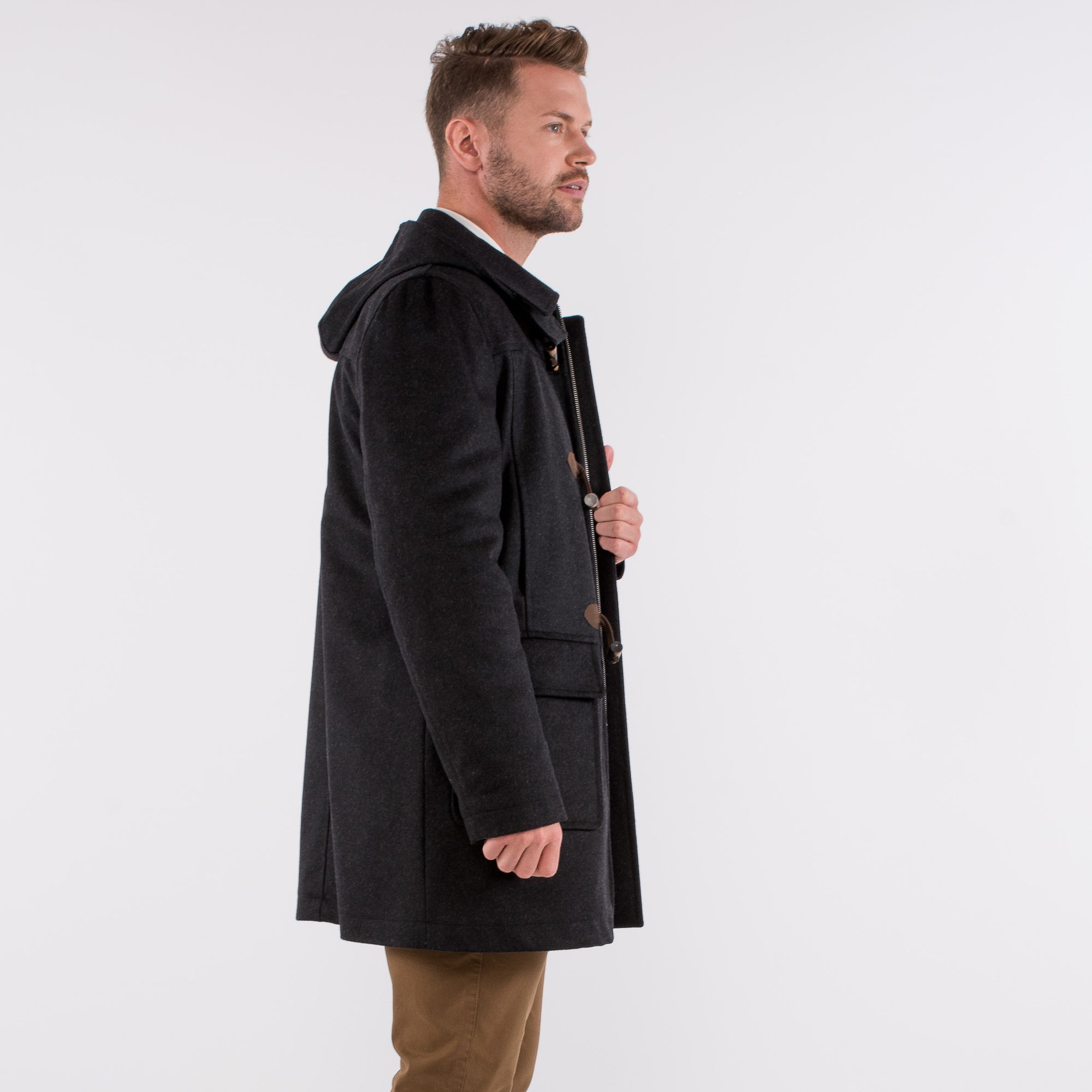 Markus - Men's Loden Wool Duffel Coat Detachable Hood - RWS - Robert W ...