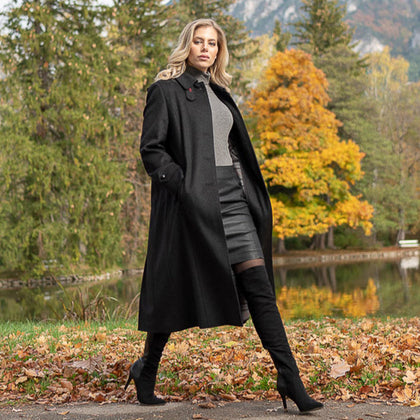 C&A Women's Polyester Wool Coat, charcoal : : Fashion