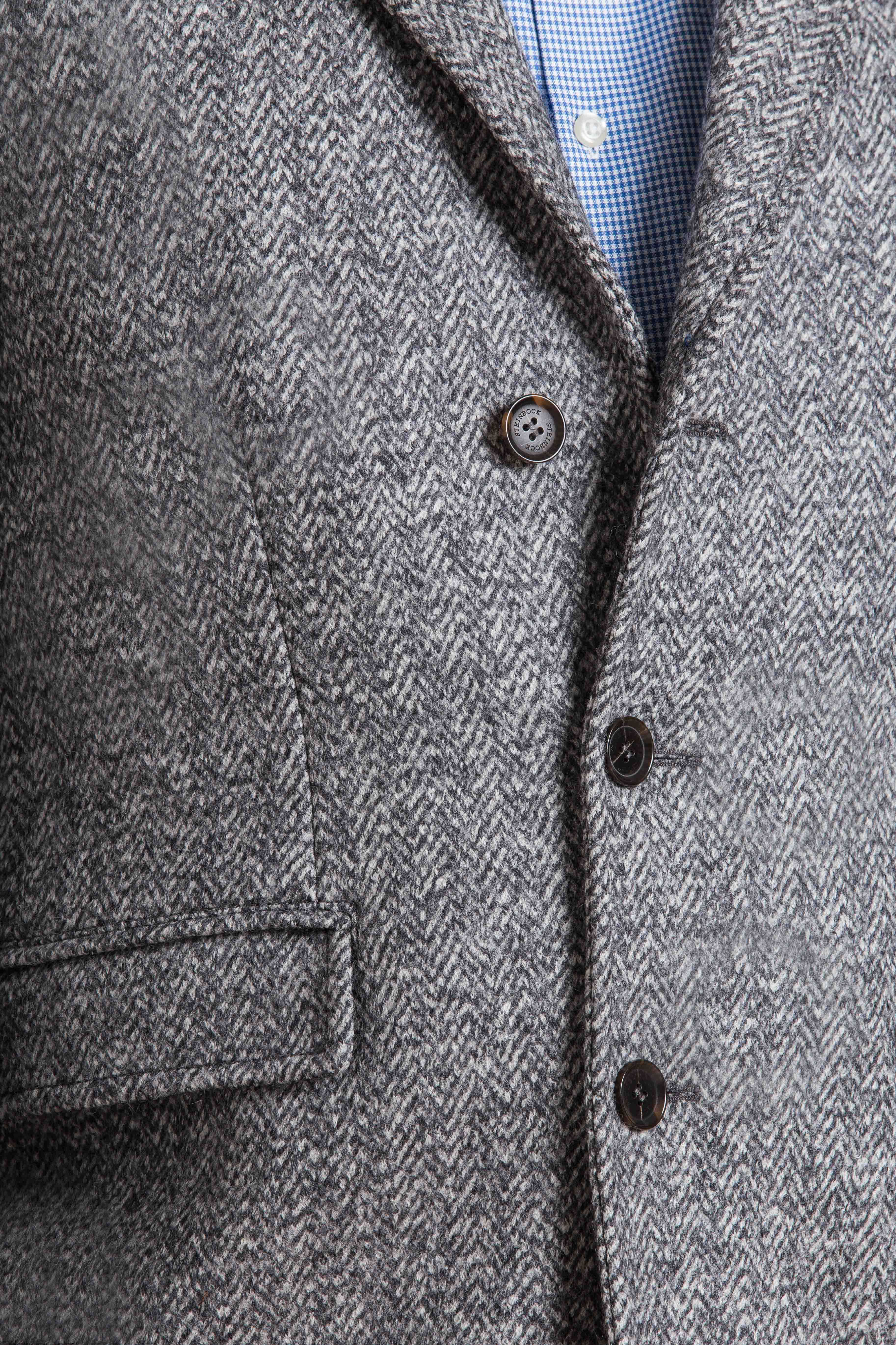 Louis - Pure Italian Wool Herringbone Weave Overcoat