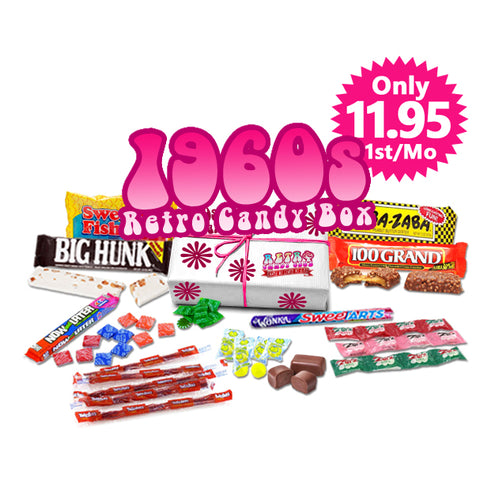 1960s Retro Candy Box Monthly - Only $11.95 1st Month, Try It Out.  $25 per Month after, Free Shipping