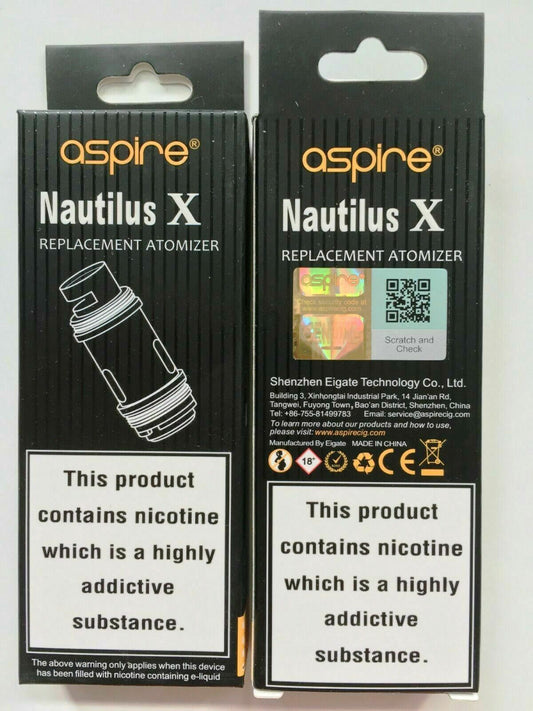 Genuine ASPIRE NAUTILUS X Vape Tank Clearomizer 1.5Ohm