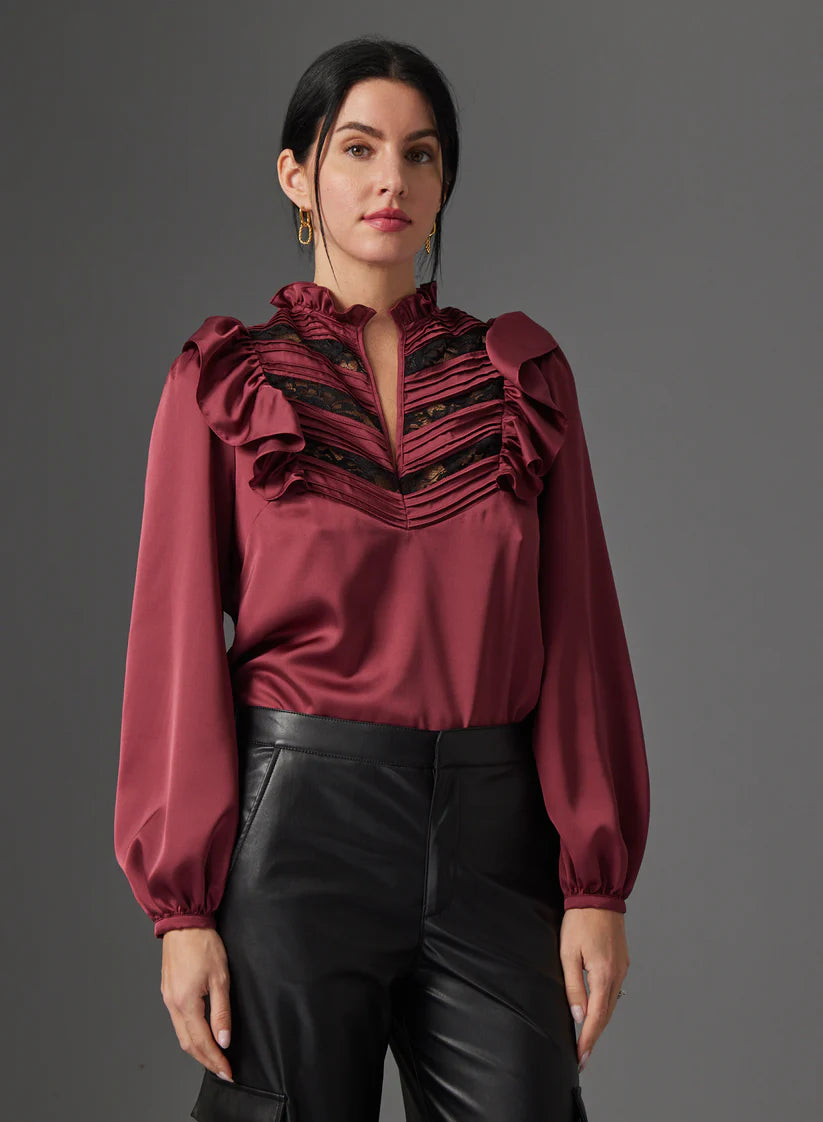 Anya Blouse - Burgundy