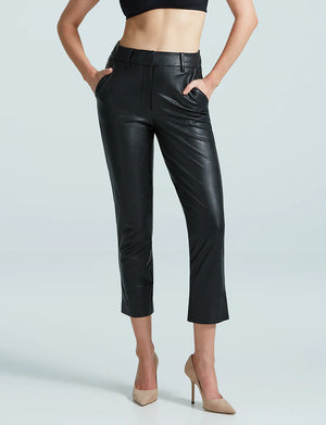 Faux Leather 7/8 Trouser - Black - Sanctum Style