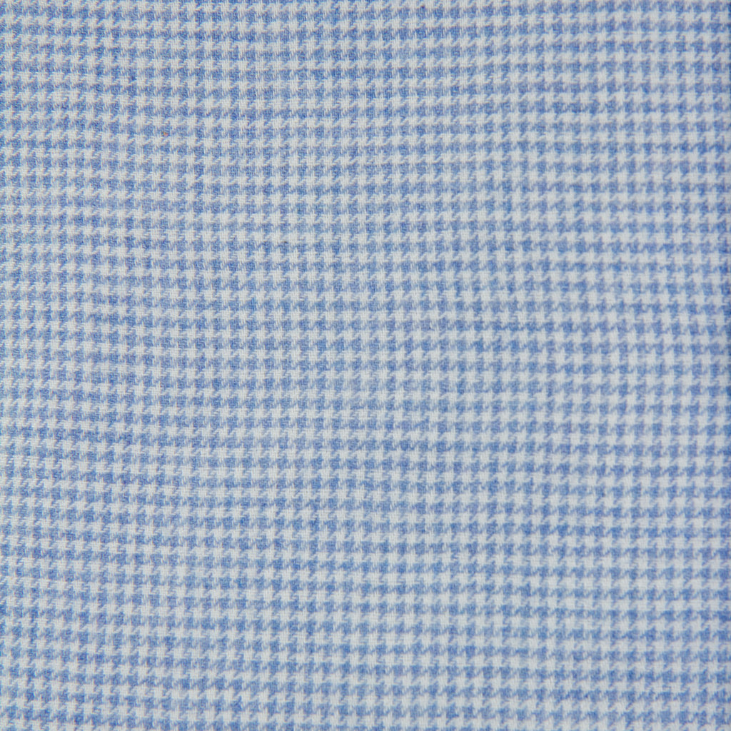 Blue and White Houndstooth Sport Shirt Trim Fit