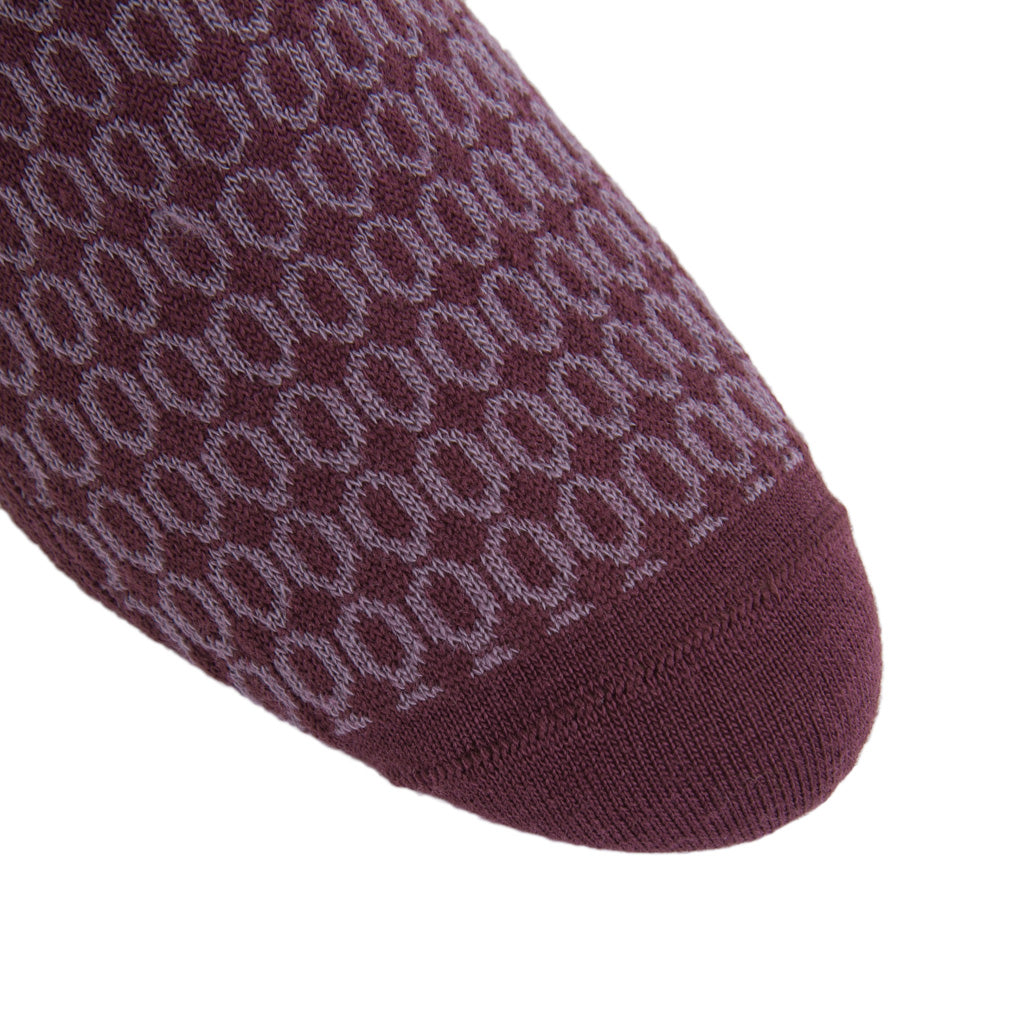 Burgundy with Elderberry Oval Merino Wool Sock Linked Toe OTC