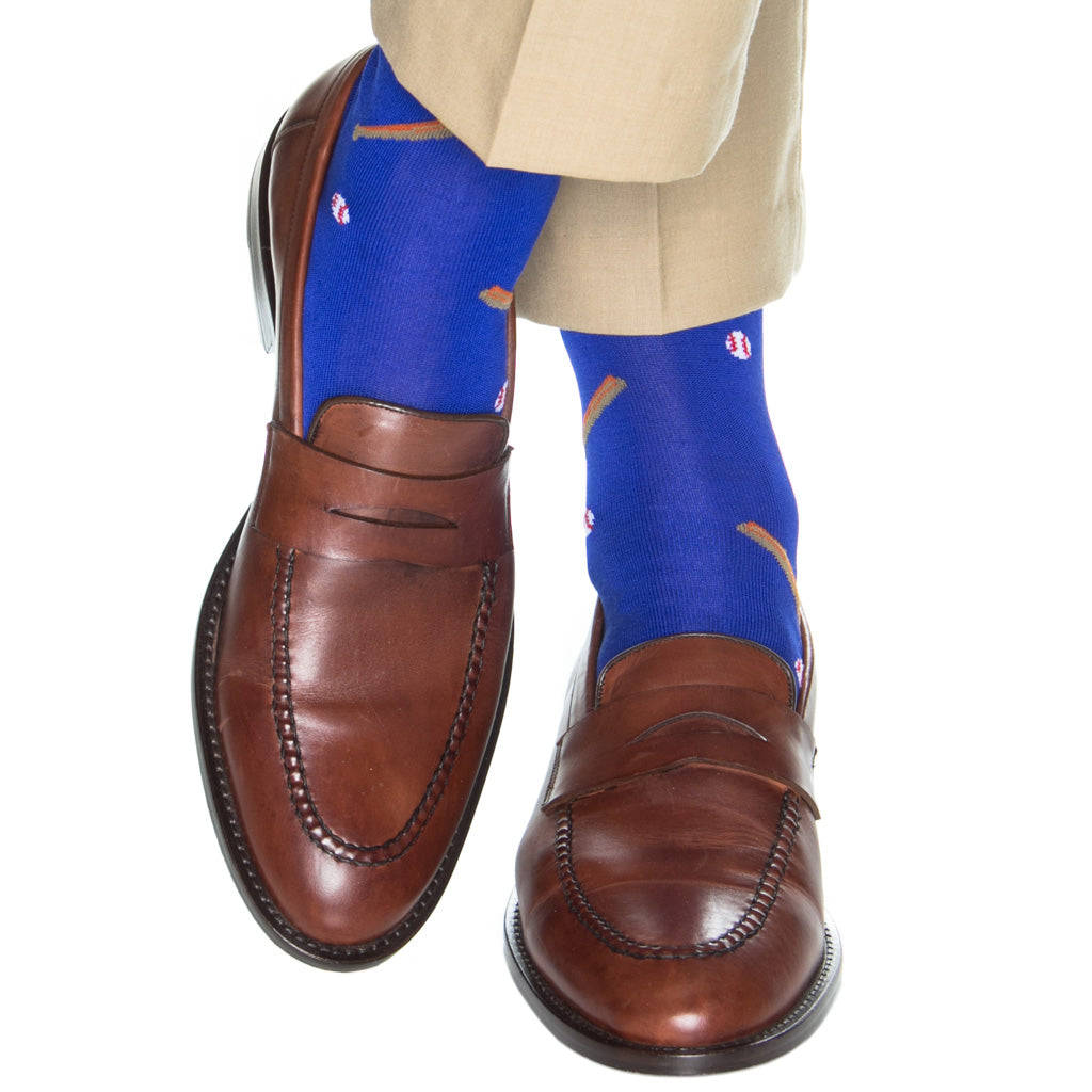 red white and blue dress socks