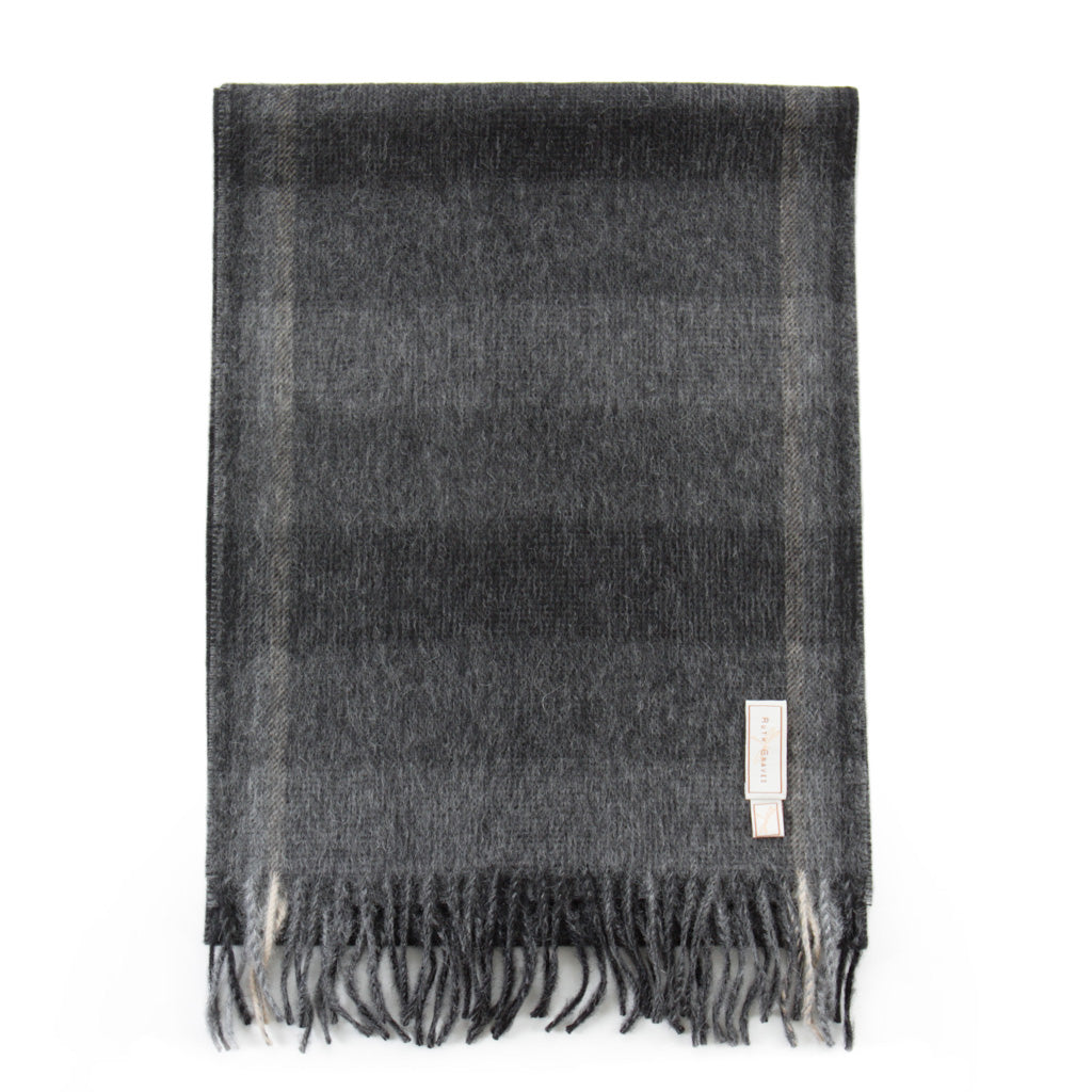 Step Gray Heather Border Muffler Scarf