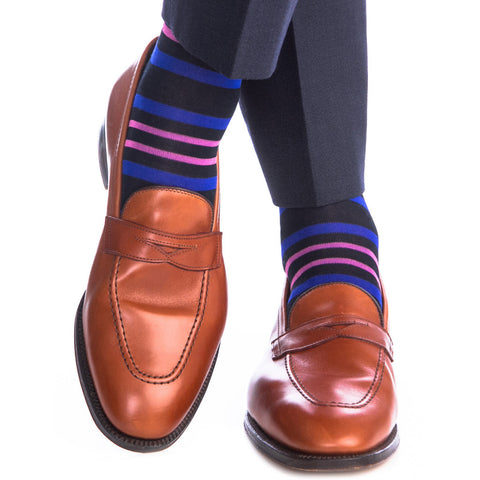 navy and pink mens dress socks