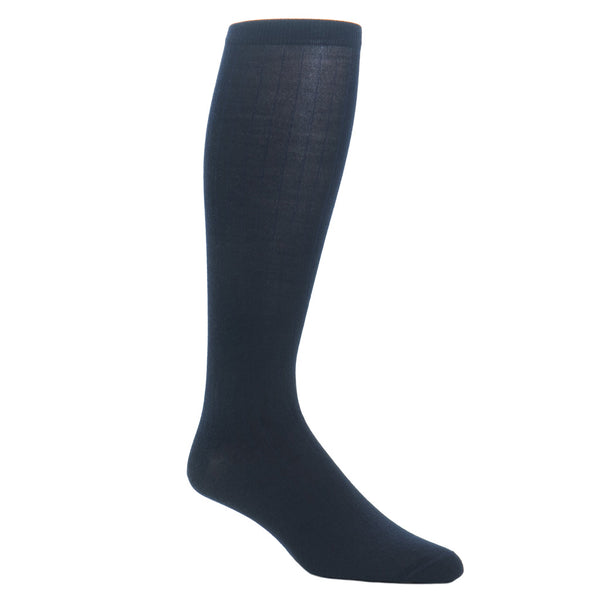 Navy Solid Ribbed Cotton Sock Linked Toe OTC | Dapper Classics