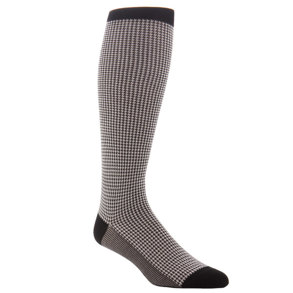 Black and Ash Houndstooth Cotton Sock OTC | Dapper Classics