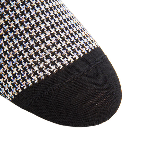 Black and Ash Houndstooth Cotton Sock OTC | Dapper Classics