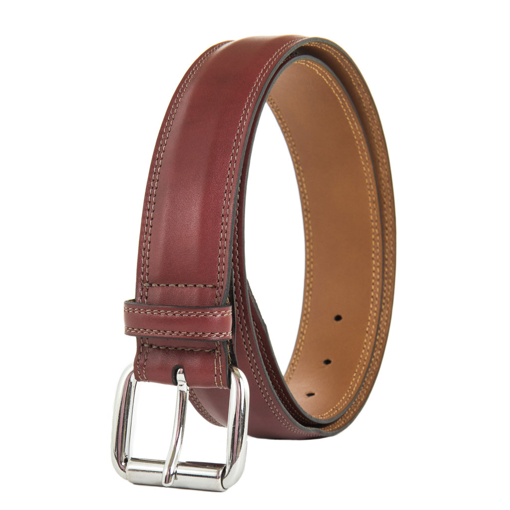 ORCIANI Buffer leather belt with roller buckle color Cognac