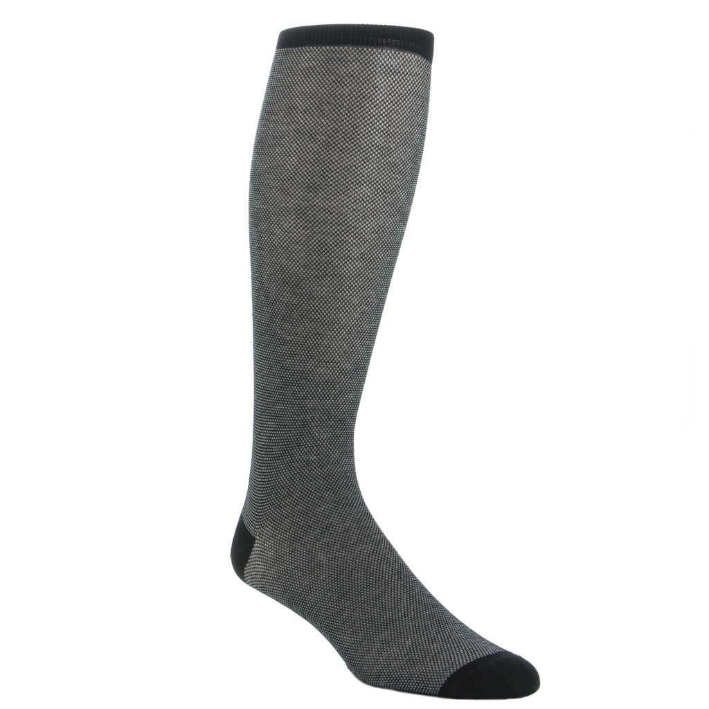 Mens black and ash birdseye patterned sock-over-the-calf – Dapper Classics®