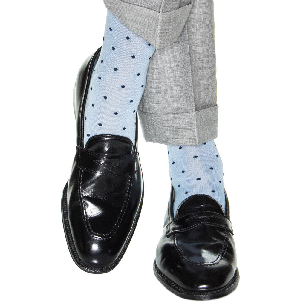 Men's Sky Blue Socks with Dots – Dapper Classics®