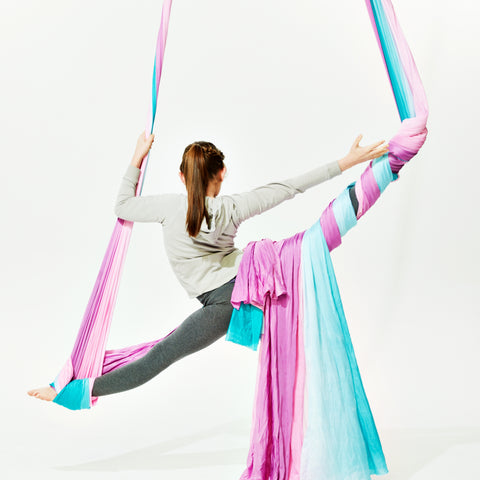 Uplift Active Blue & Pink Ombre Aerial Silks by Lani the Carni