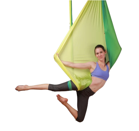 Green Aerial Yoga Hammock for Aerial Dance and Aerial Yoga