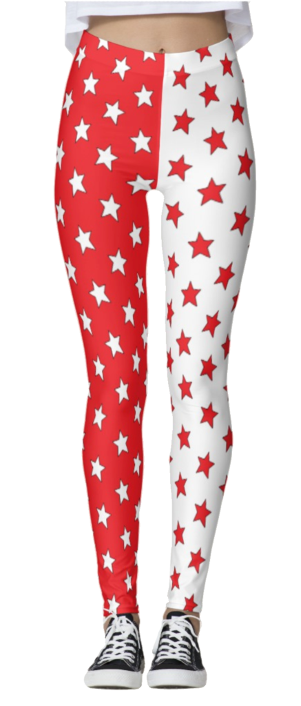 red and white leggings