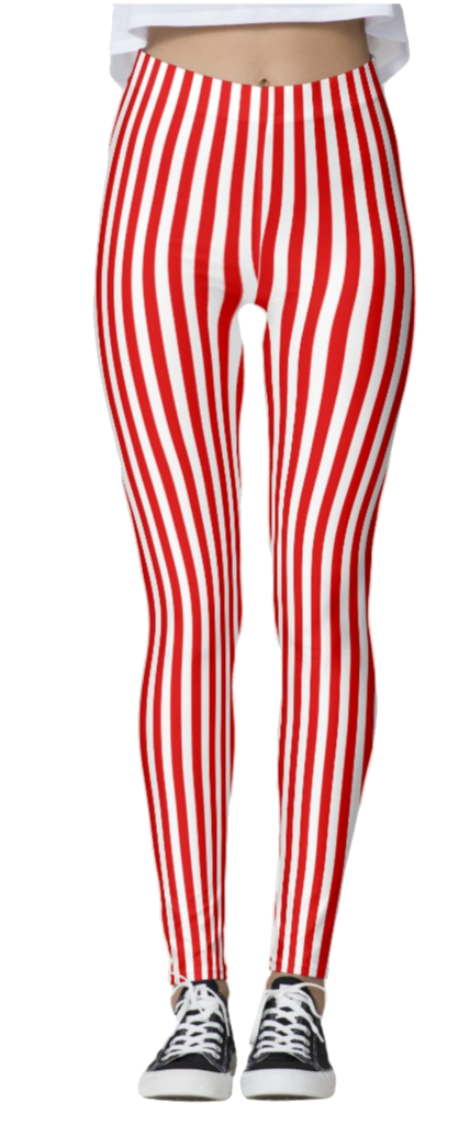 red and white leggings