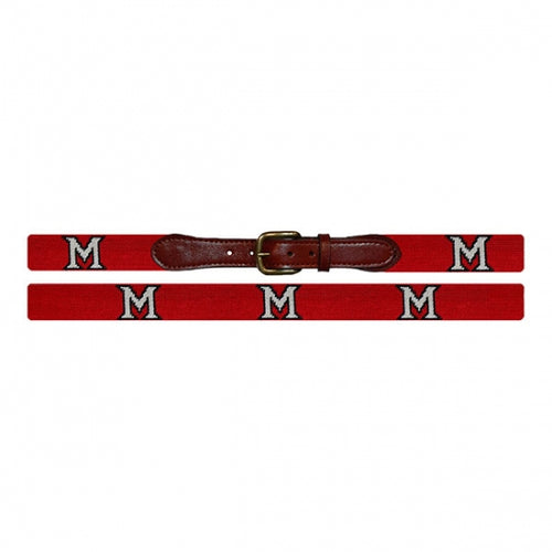 red and black mcm belt