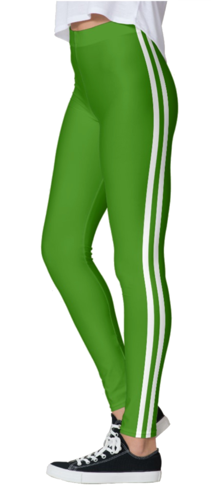 green and white leggings