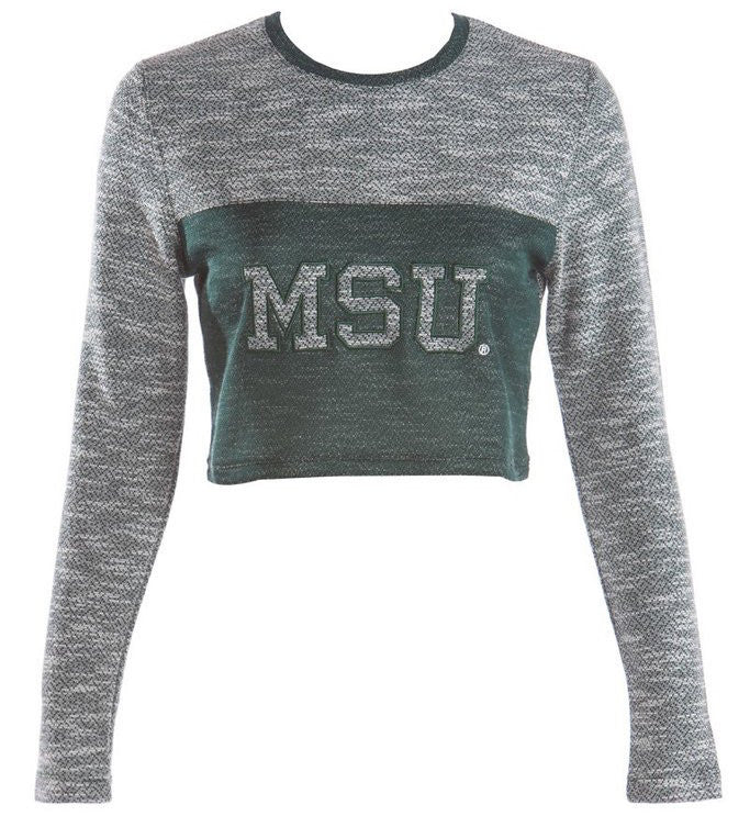 michigan state cropped sweatshirt