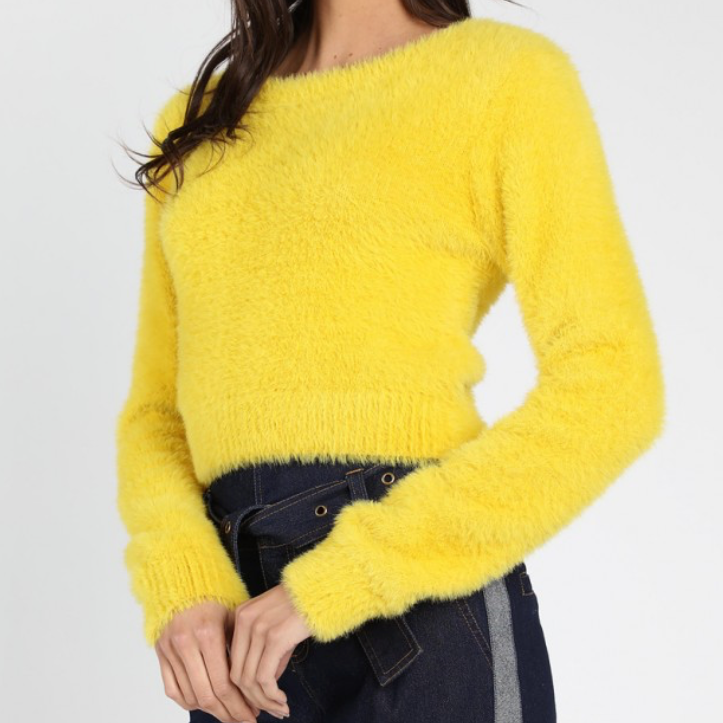 yellow knit sweater