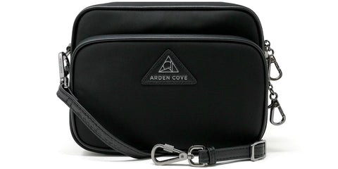 Anti-theft Water-resistant Crissy Crossbody with Locking Clasps in Black Gunmetal