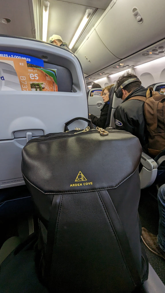 MB packing backpack as personal item on airplane