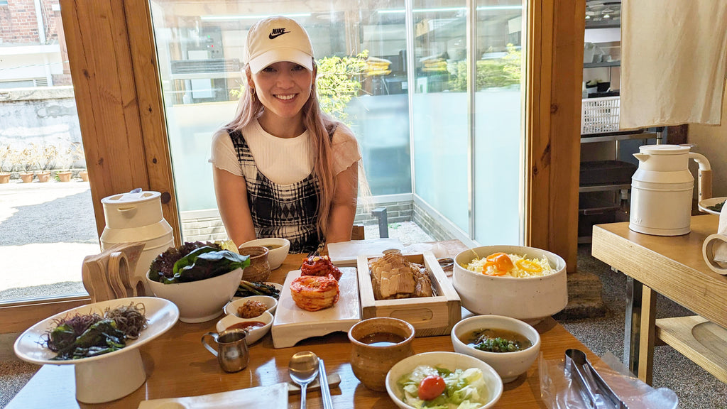 Korean Bossam meal in a traditional hannok