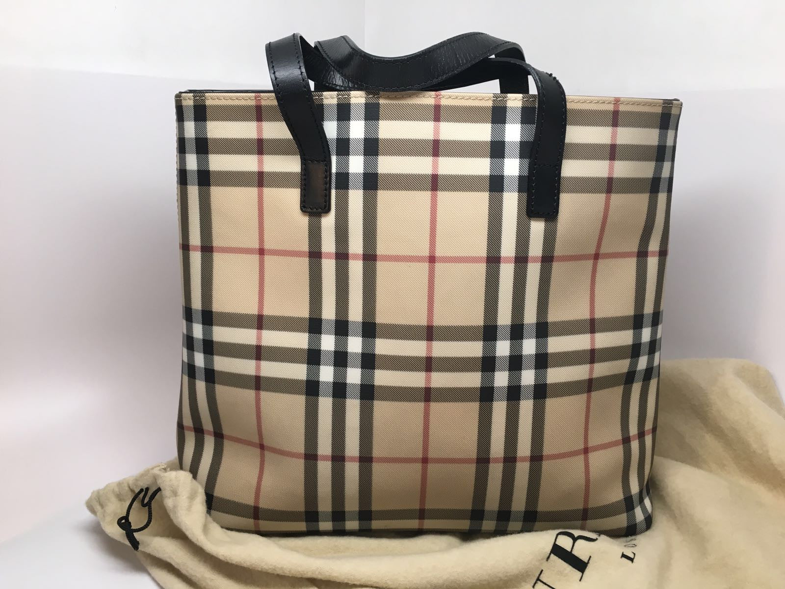 burberry coated canvas tote