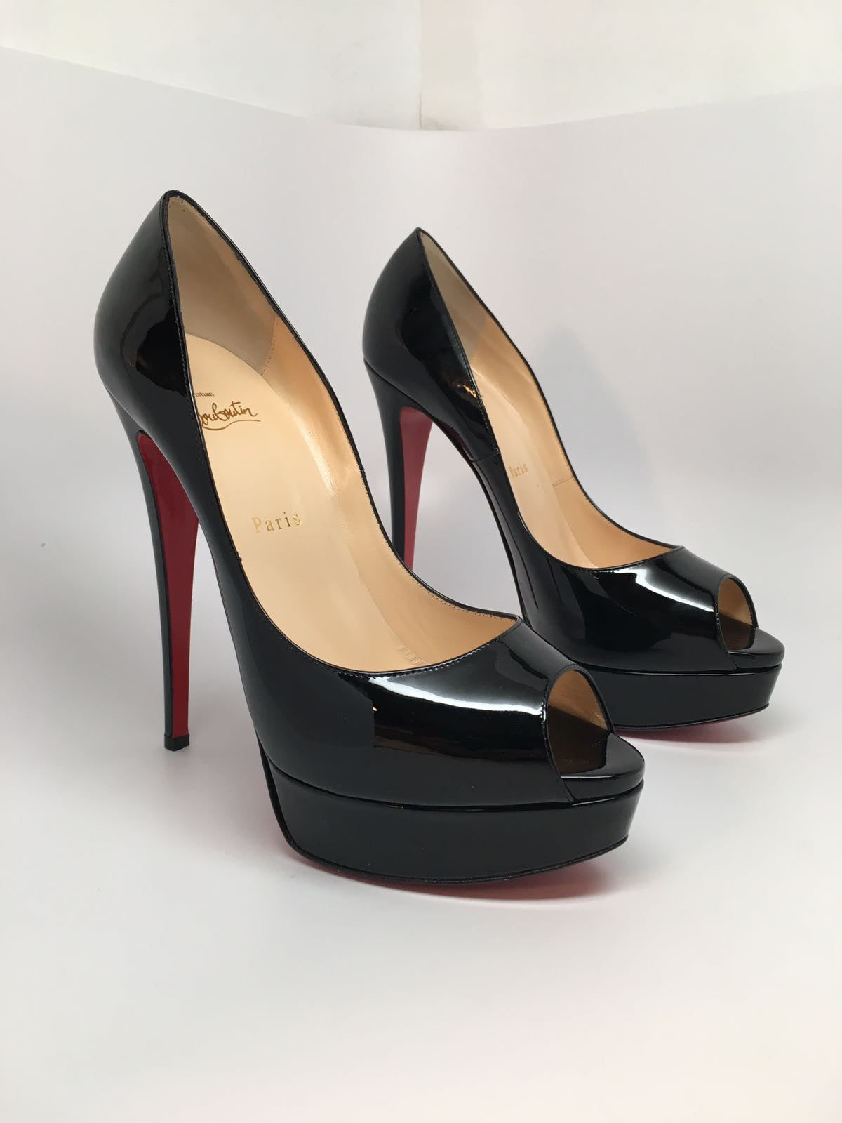 CHRISTIAN LOUBOUTIN LADY PEEP PATENT CALF - SIZE 40 – Hebster Boutique