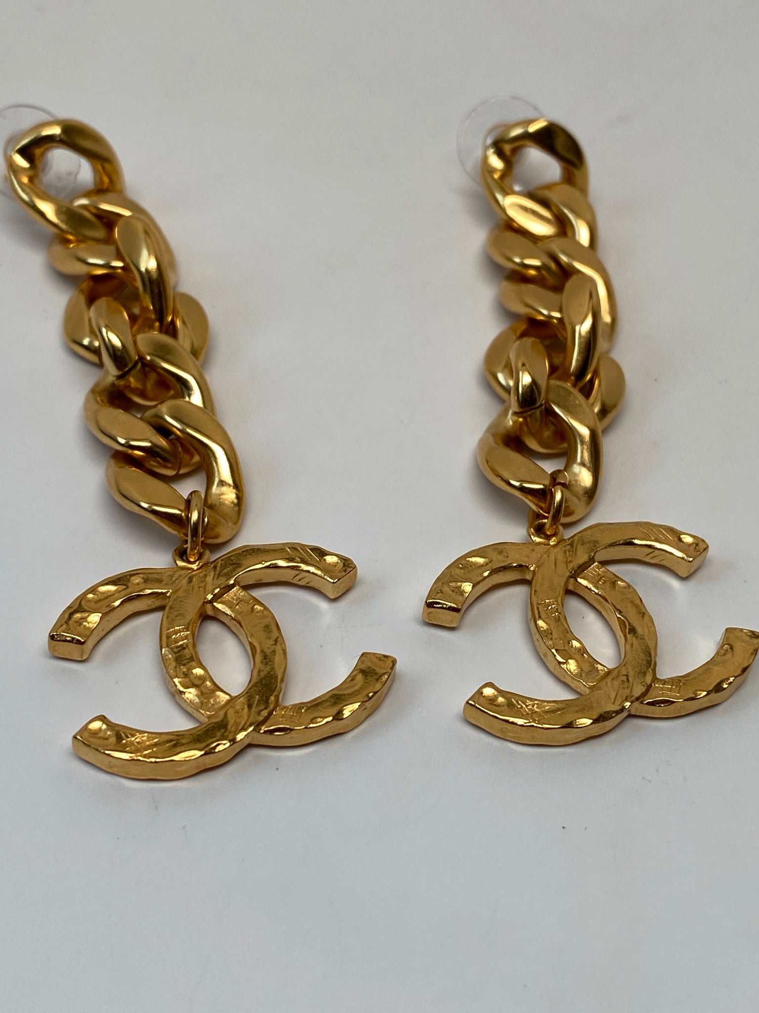 CHANEL Metal CC Pick Drop Earrings Gold 513347  FASHIONPHILE