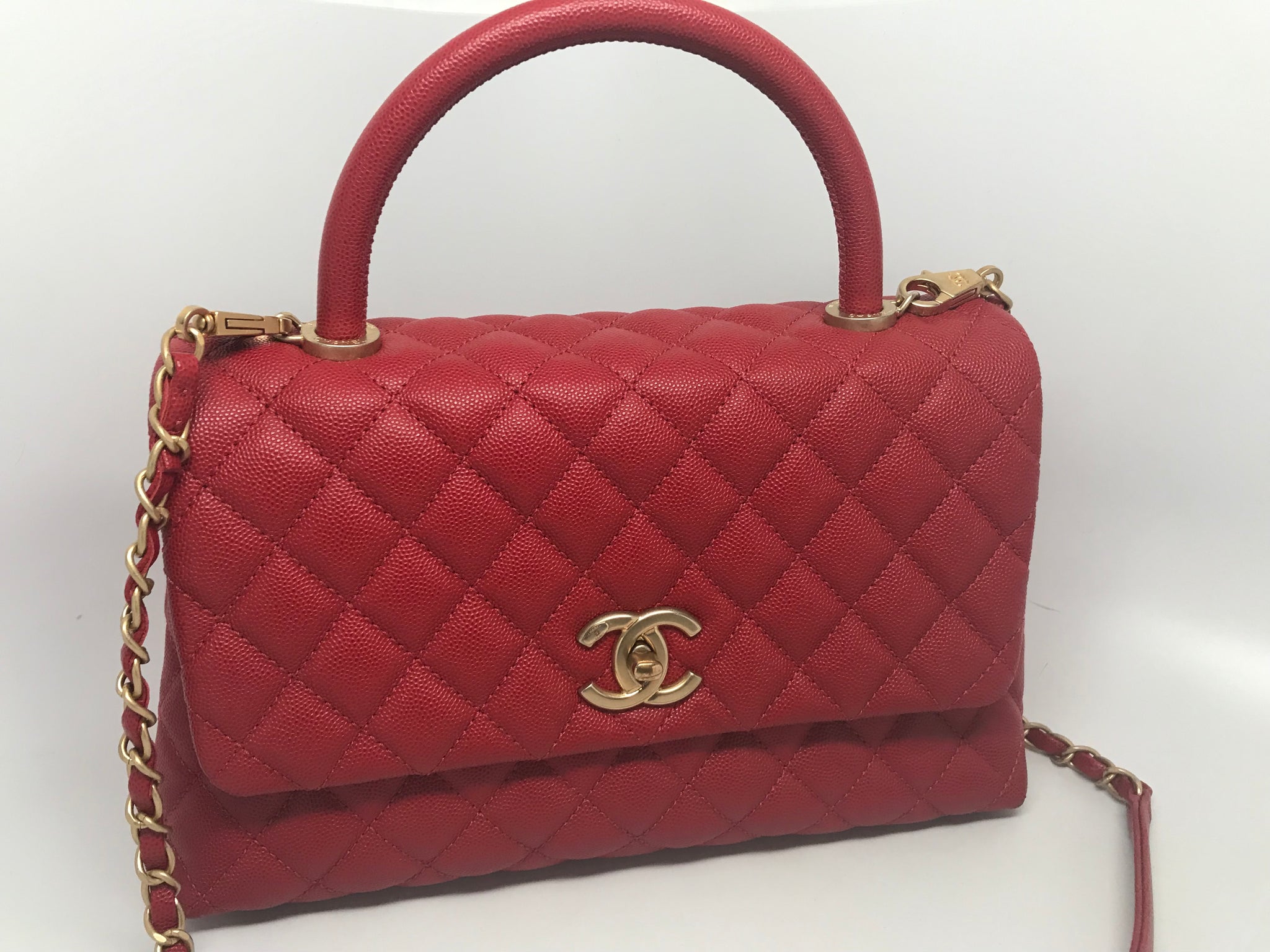 CHANEL COCO HANDLE RED - MEDIUM FLAP BAG – Hebster Boutique