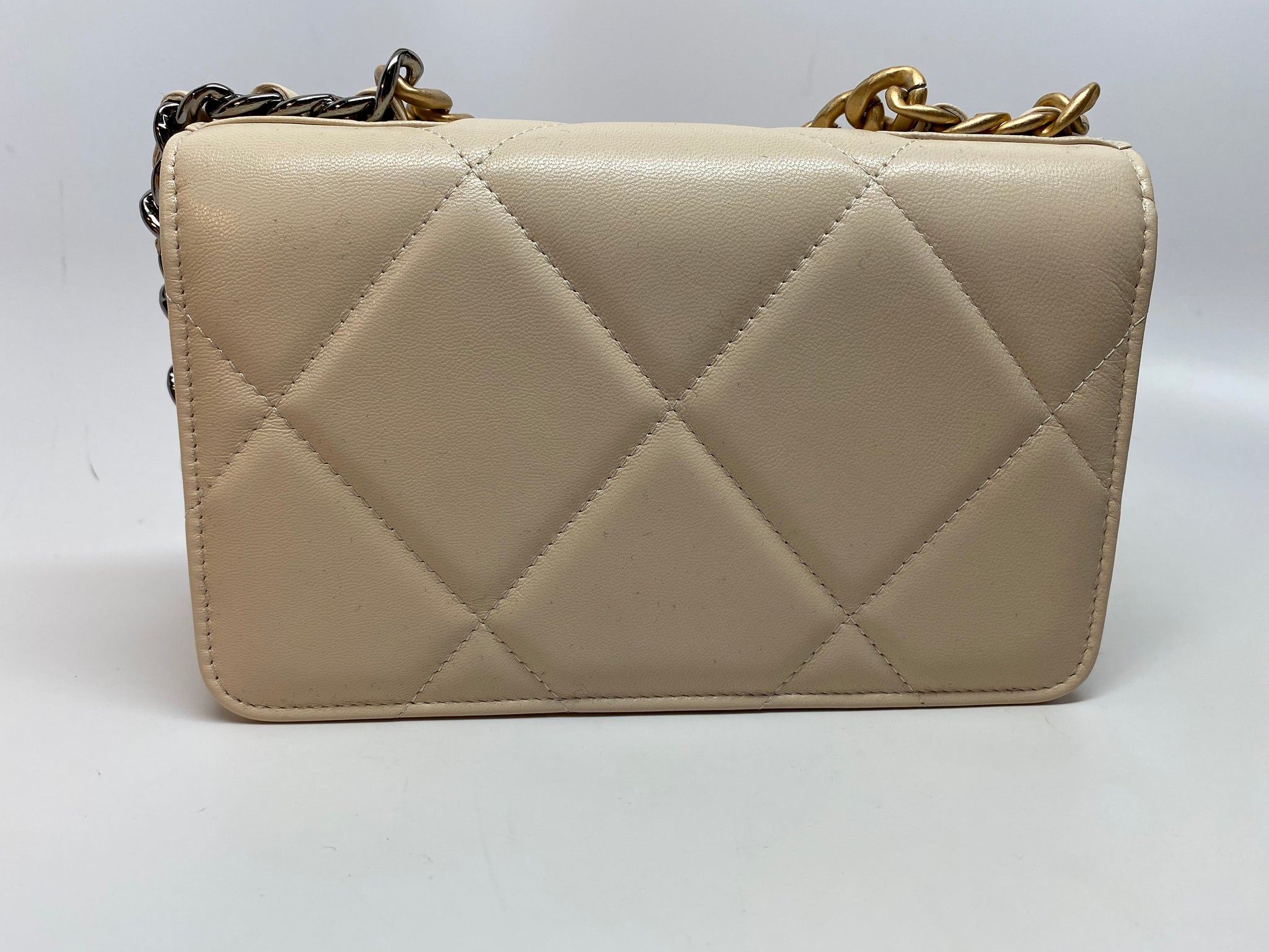 CHANEL 19 WALLET ON CHAIN WOC - LIGHT BEIGE – Hebster Boutique